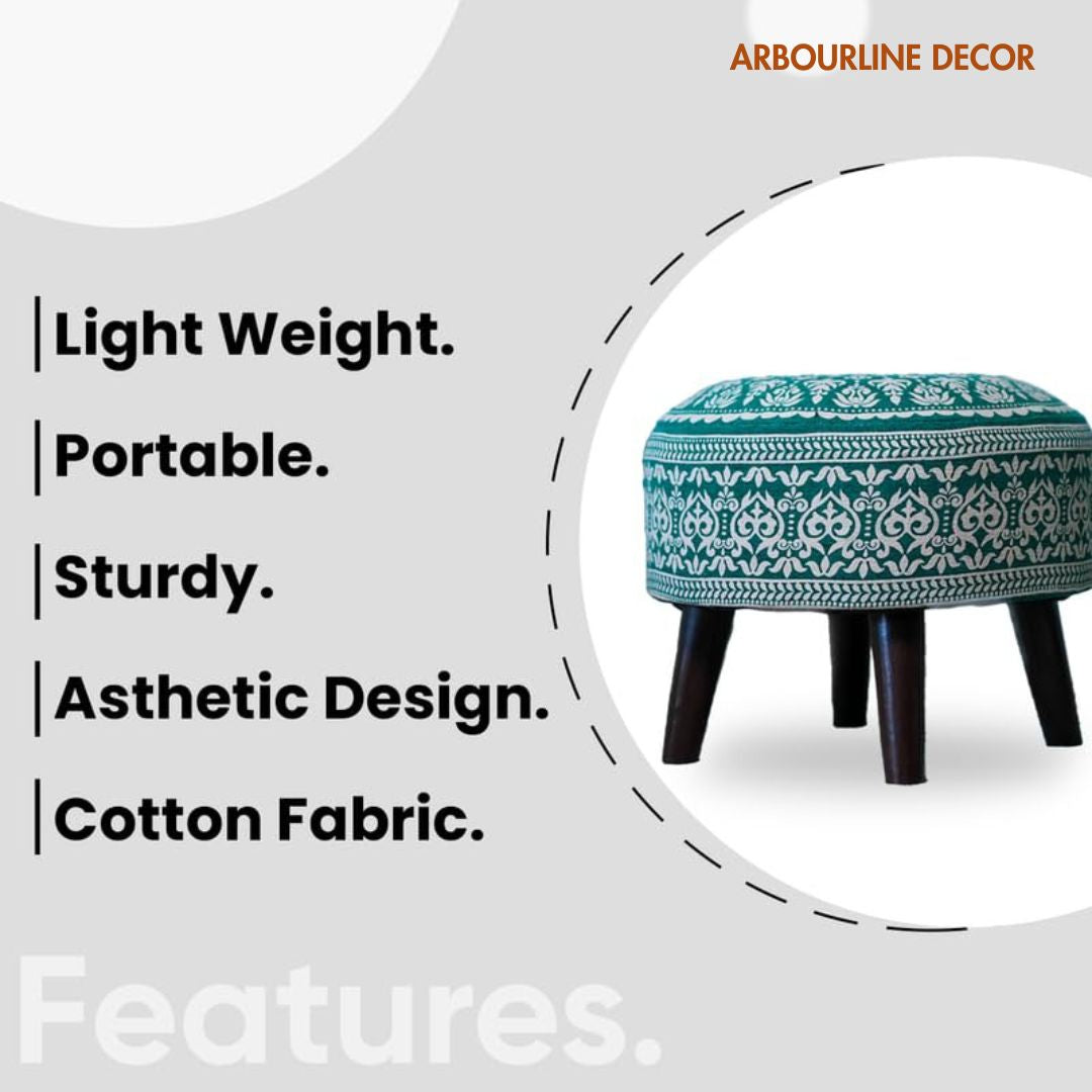 Handcrafted Mandala Tuffet - 14 Inches