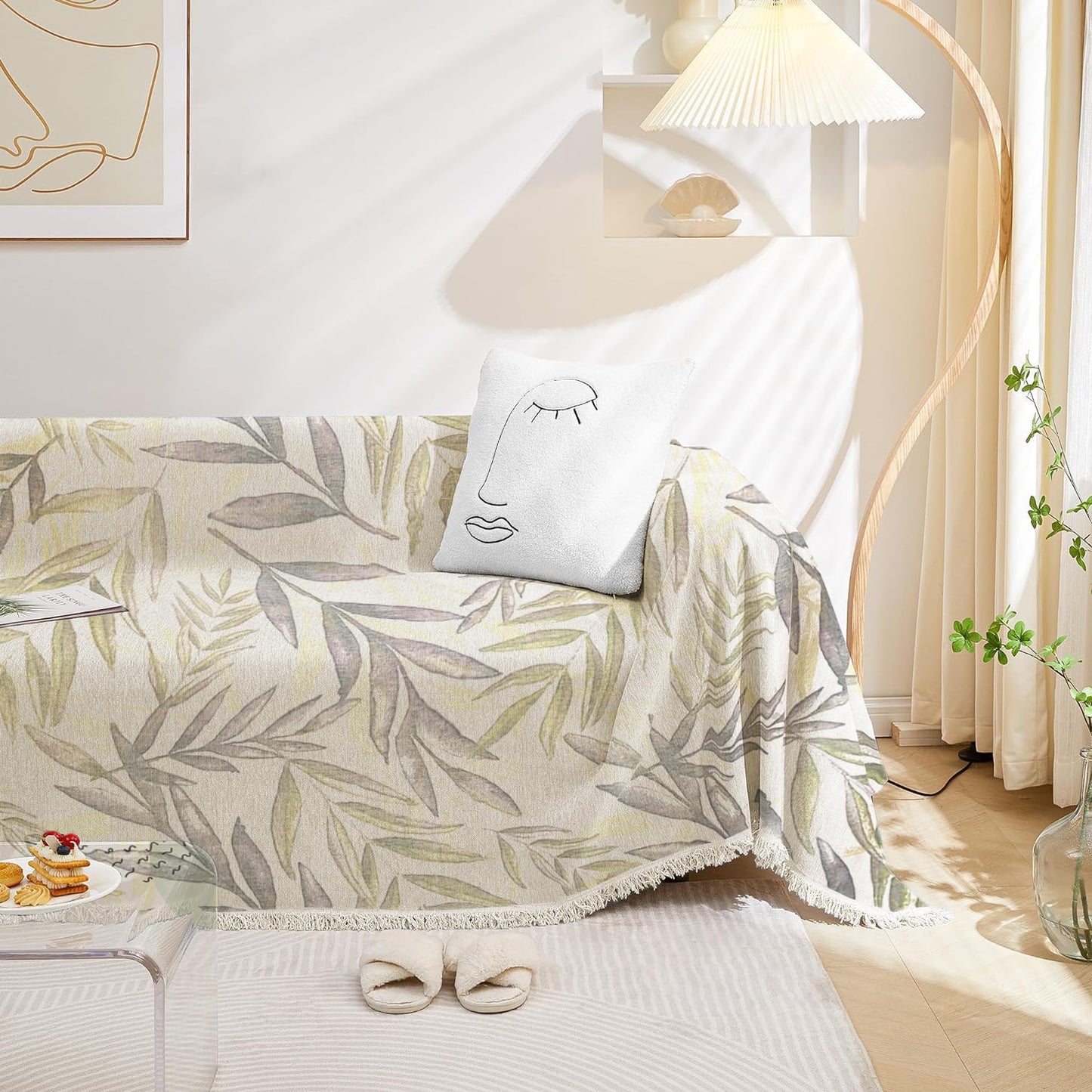 Super Soft Throws for Sofa and Couch – Forest Mosaic Green