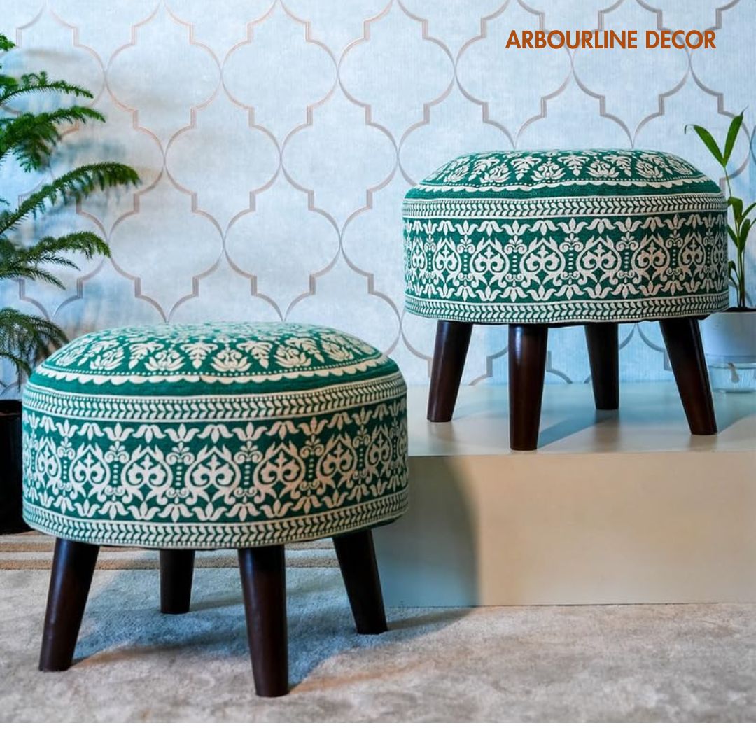 Handcrafted Mandala Tuffet - 14 Inches
