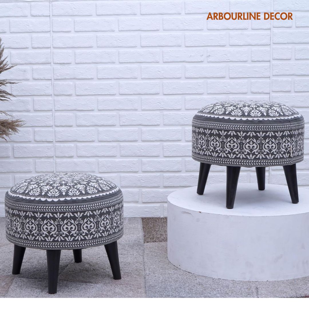 Handcrafted Mandala Tuffet - 14 Inches